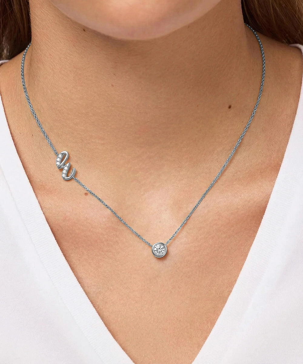 Bella by Ovani® Lab-grown Diamond Letter E Initial Pendant - 0.30 Ct. T.W.
