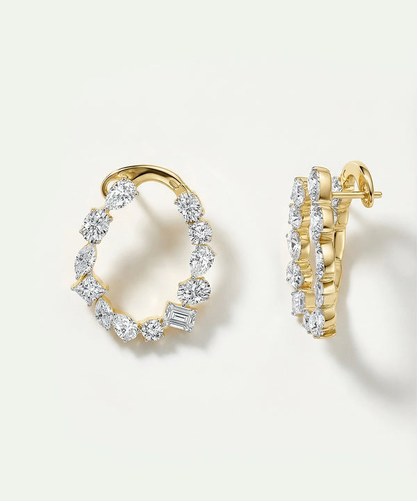 Ovani® Lab-grown Diamond Multi-shaped Hoops - 6 Ct. T.W.