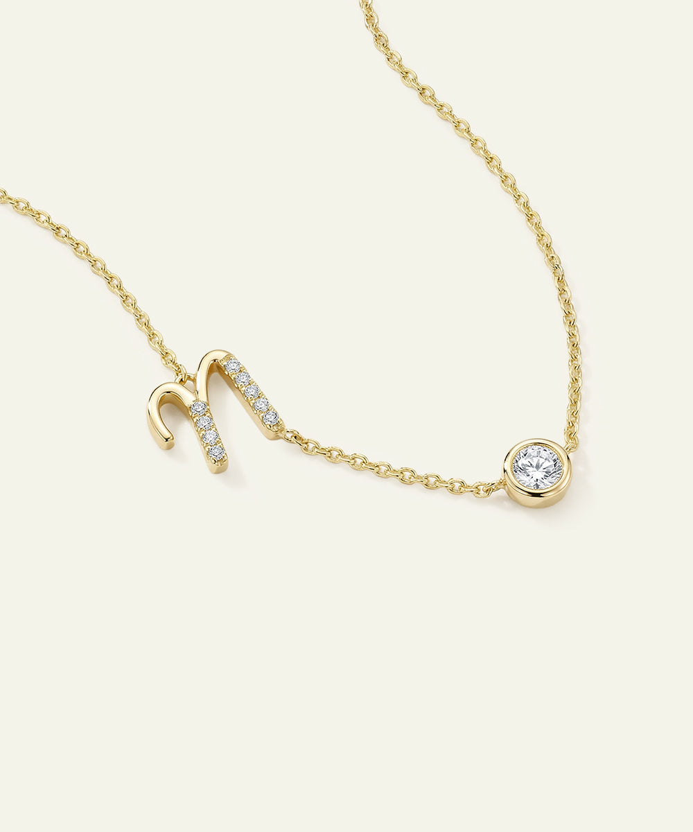 Bella by Ovani® Lab-grown Diamond Letter N Initial Pendant - 0.30 Ct. T.W.