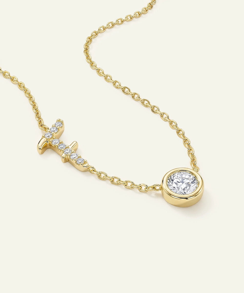 Bella by Ovani® Lab-grown Diamond Letter F Initial Pendant - 0.35 Ct. T.W.