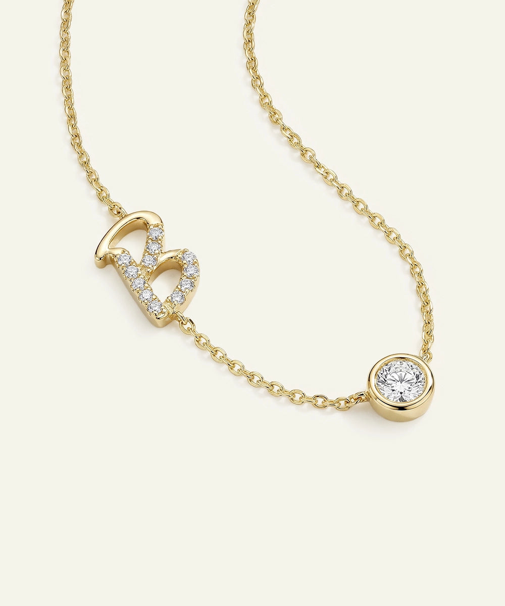 Bella by Ovani® Lab-grown Diamond Letter B Initial Pendant - 0.30 Ct. T.W.