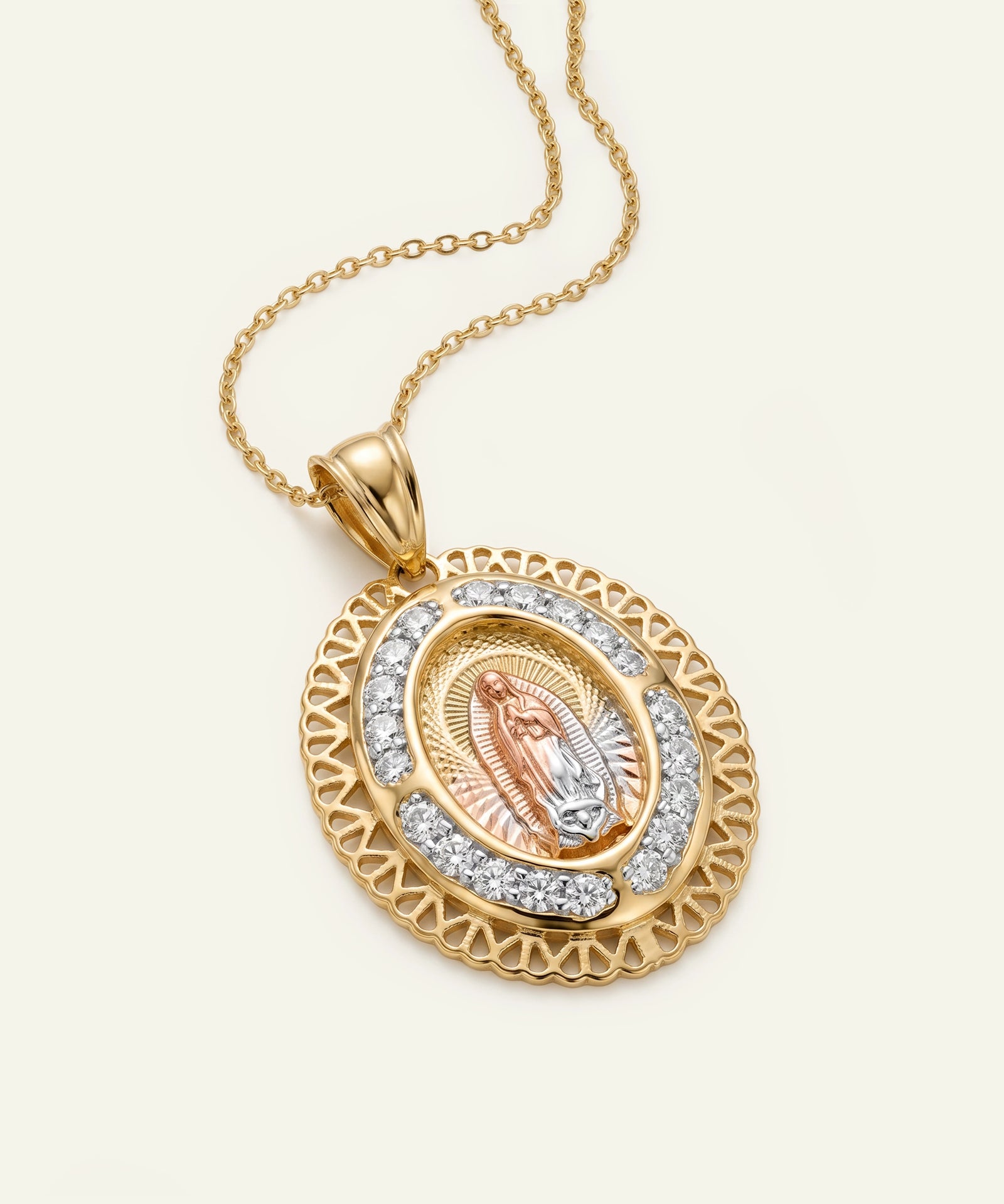 Ultimate Value® CZ Virgin Mary Gold Pendant
