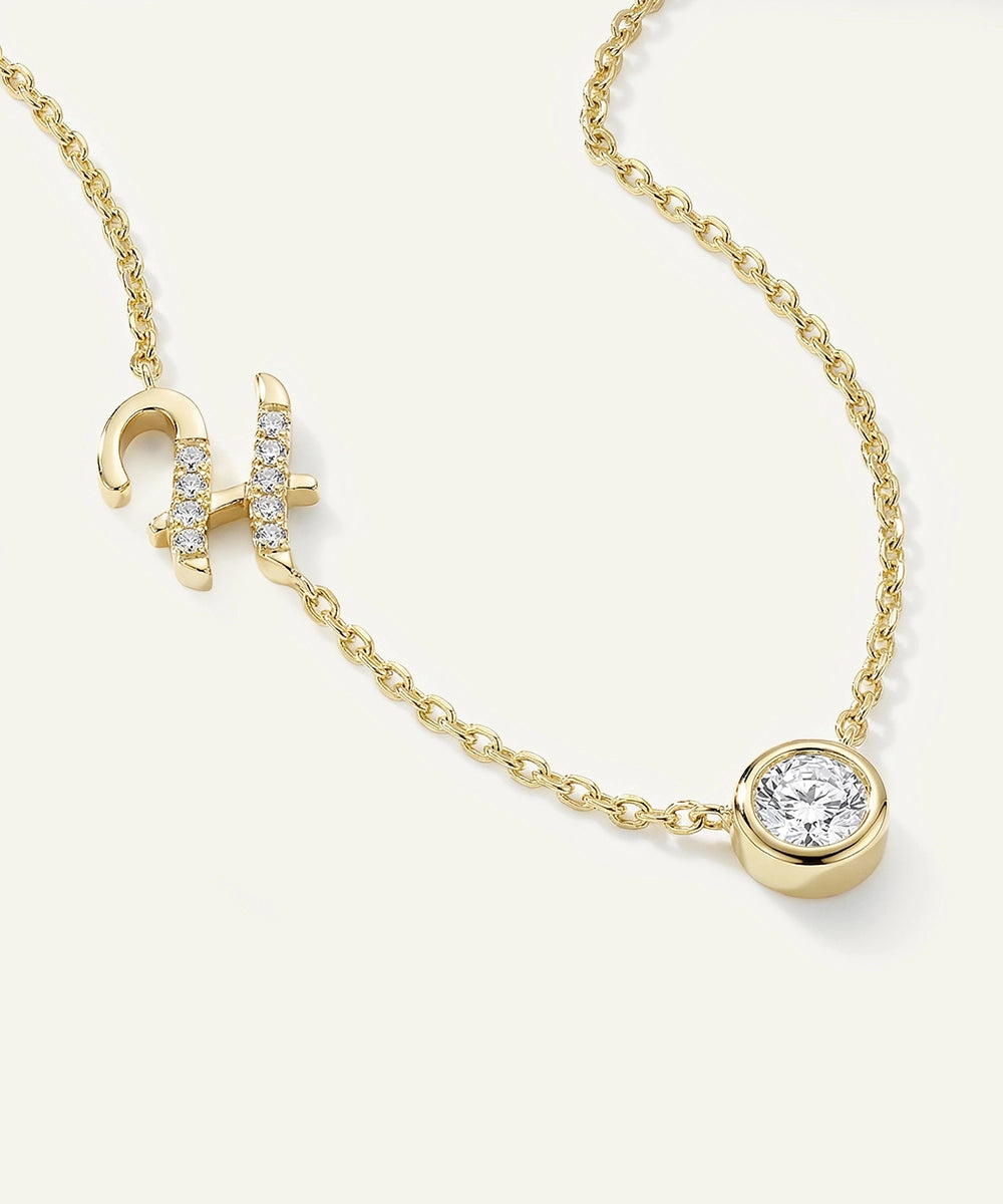 Bella by Ovani® Lab-grown Diamond Letter H Initial Pendant - 0.35 Ct. T.W.