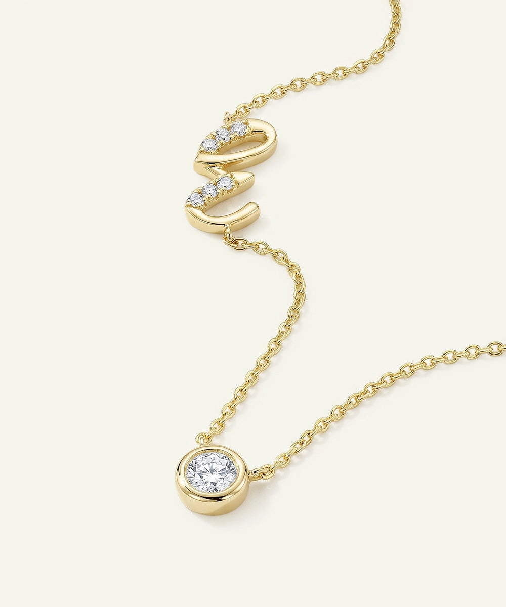 Bella by Ovani® Lab-grown Diamond Letter E Initial Pendant - 0.30 Ct. T.W.
