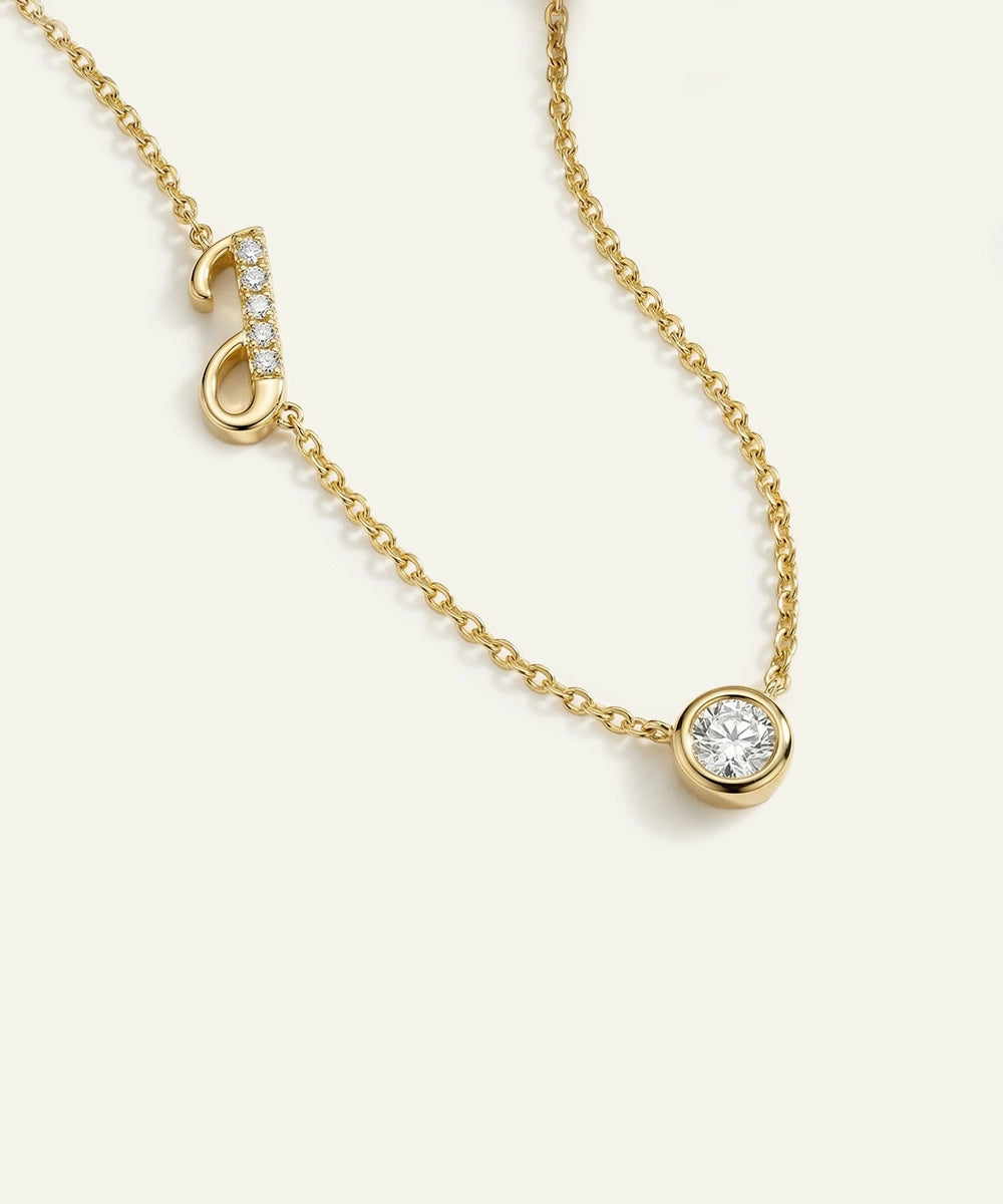 Bella by Ovani® Lab-grown Diamond Letter J Initial Pendant - 0.30 Ct. T.W.