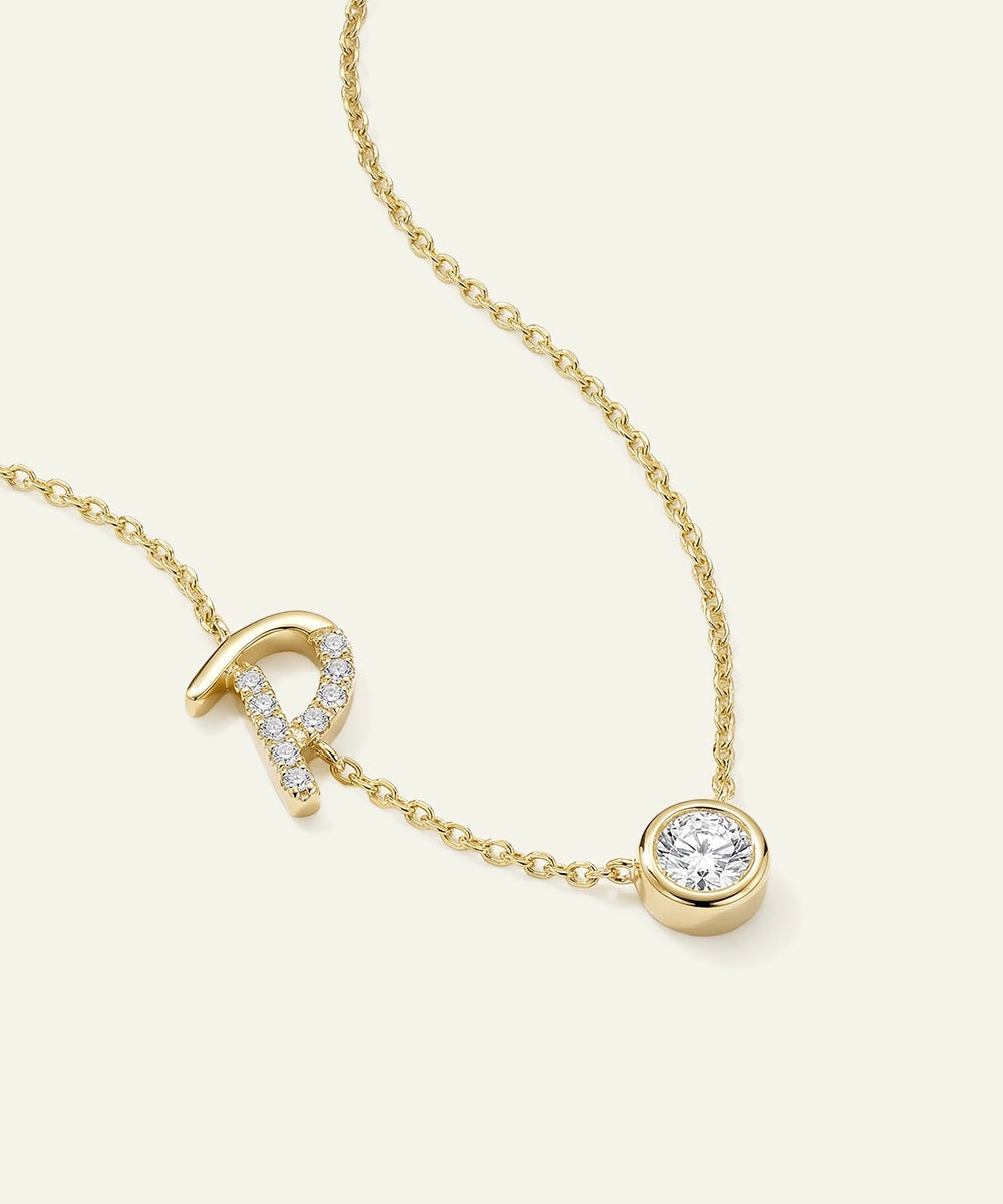 Bella by Ovani® Lab-grown Diamond Letter P Initial Pendant - 0.30 Ct. T.W.