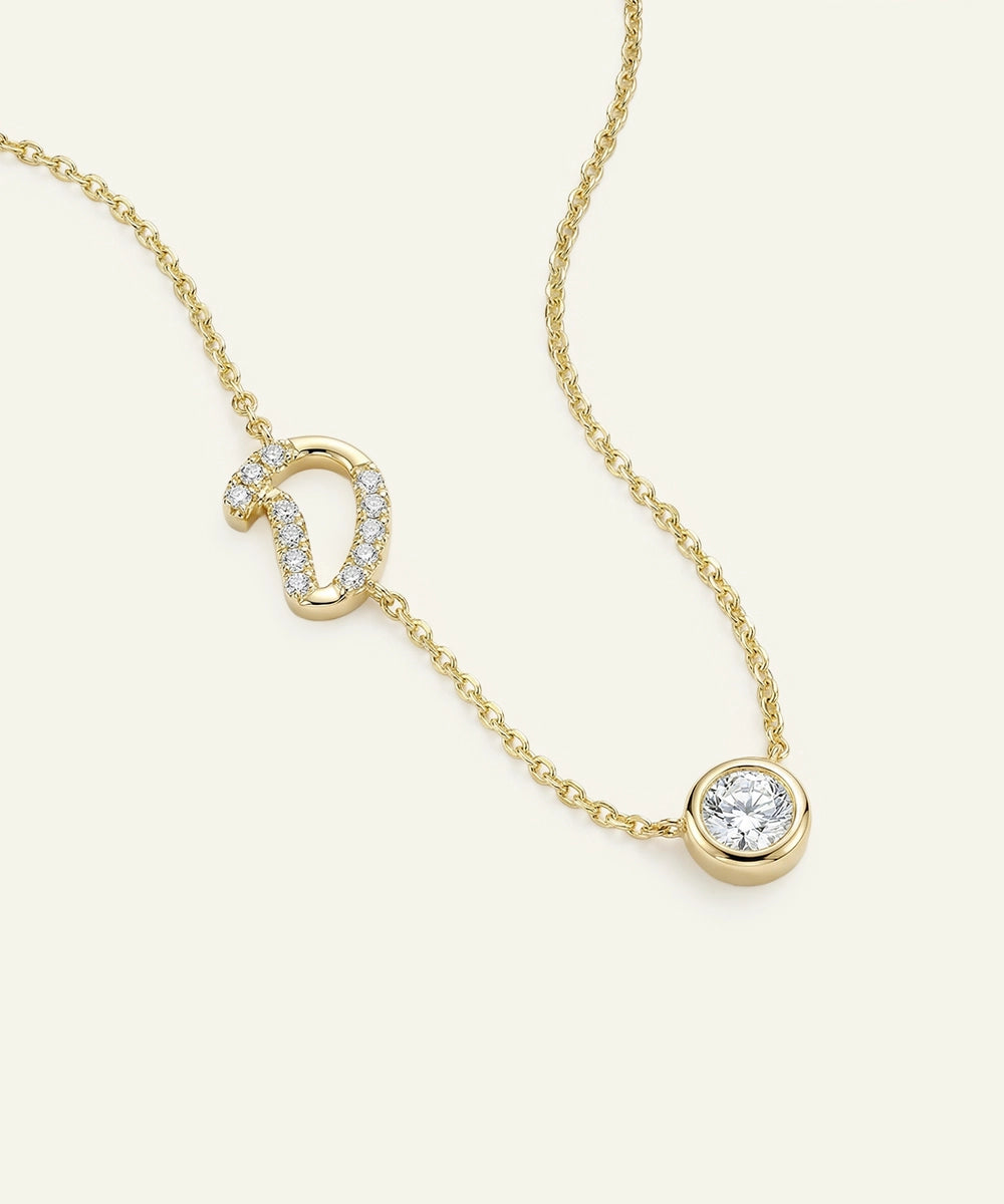 Bella by Ovani® Lab-grown Diamond Letter D Initial Pendant - 0.30 Ct. T.W.