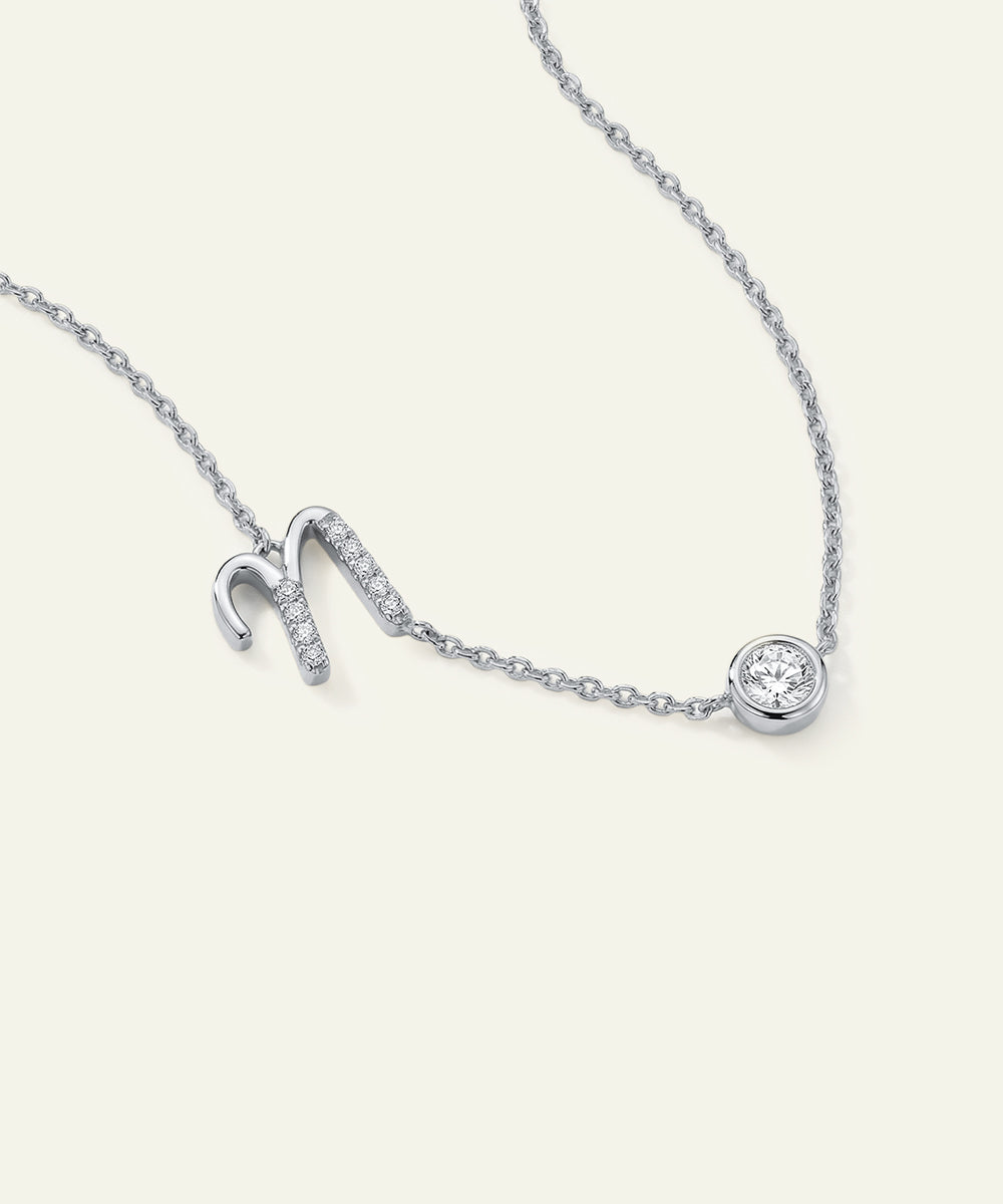 Bella by Ovani® Lab-grown Diamond Letter N Initial Pendant - 0.30 Ct. T.W.