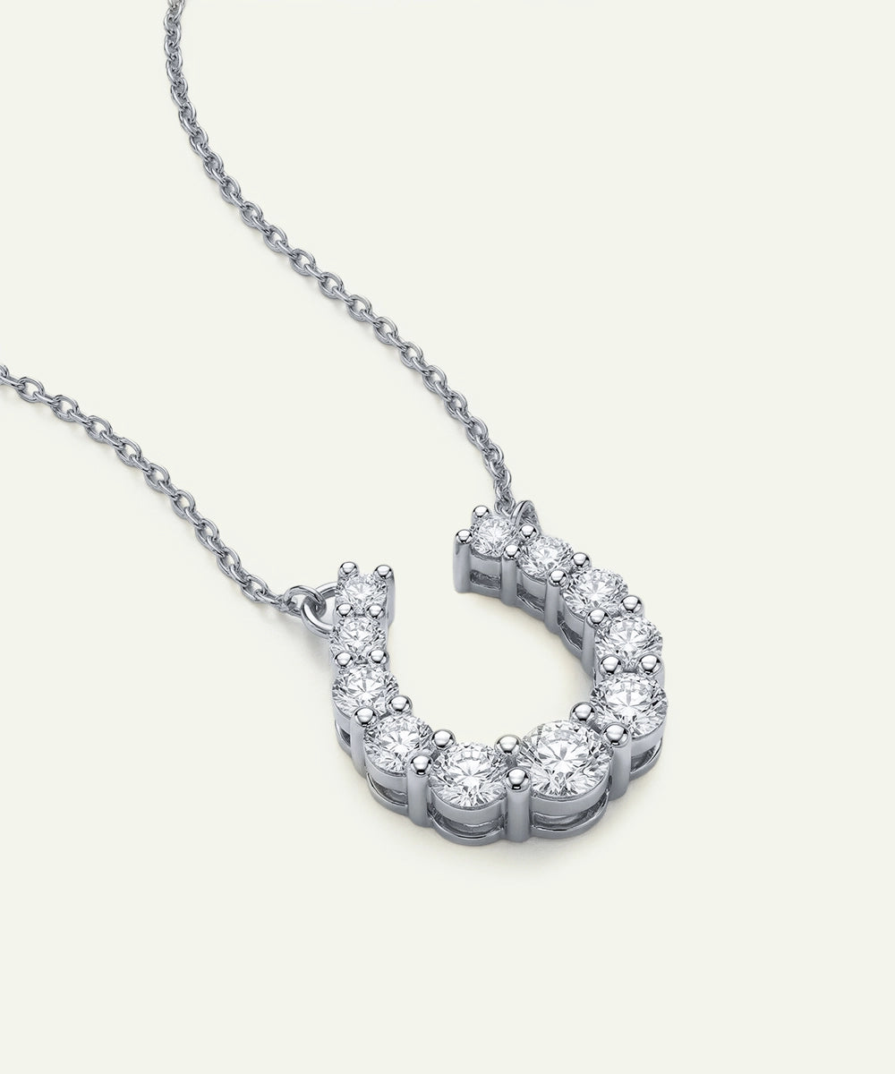 Bella by Ovani® Lab-grown Diamond Round Horseshoe Pendant Necklace - 0.80 Ct. T.W.