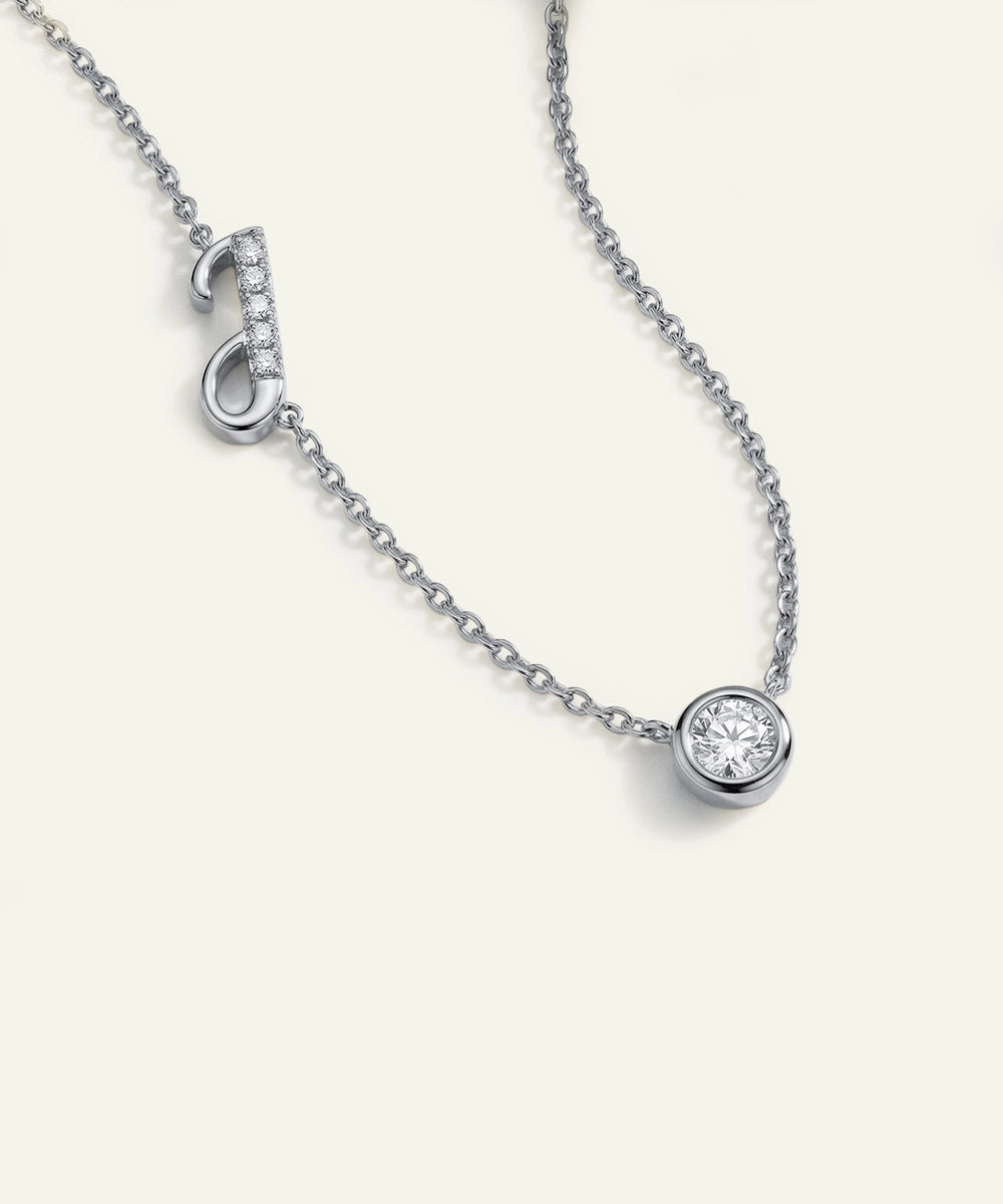 Bella by Ovani® Lab-grown Diamond Letter J Initial Pendant - 0.30 Ct. T.W.