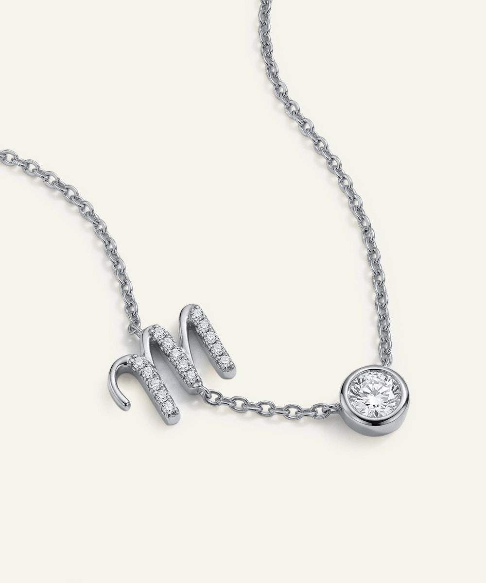 Bella by Ovani® Lab-grown Diamond Letter M Initial Pendant - 0.30 Ct. T.W.