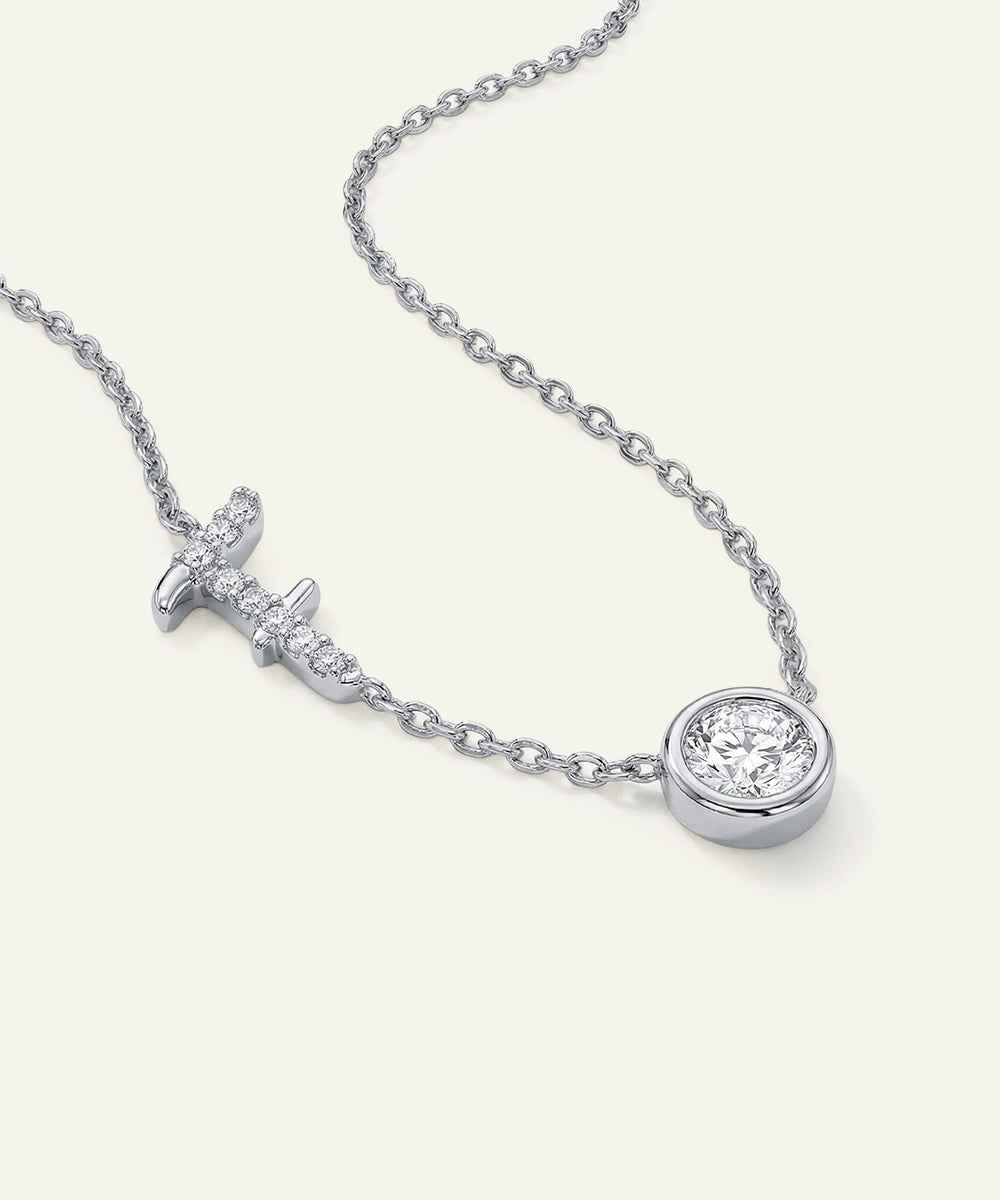 Bella by Ovani® Lab-grown Diamond Letter F Initial Pendant - 0.35 Ct. T.W.