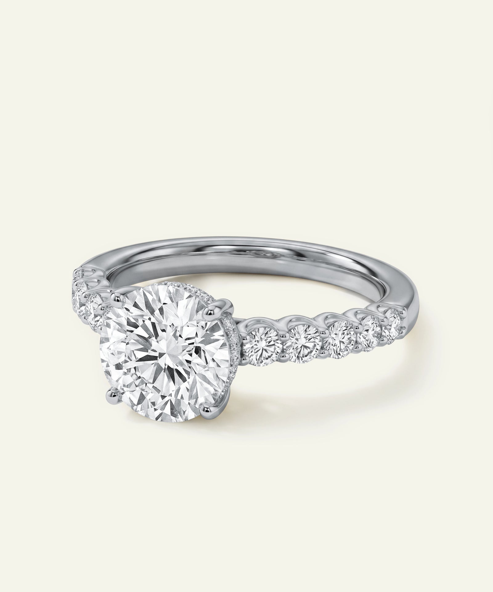 Diamond ring with a white background