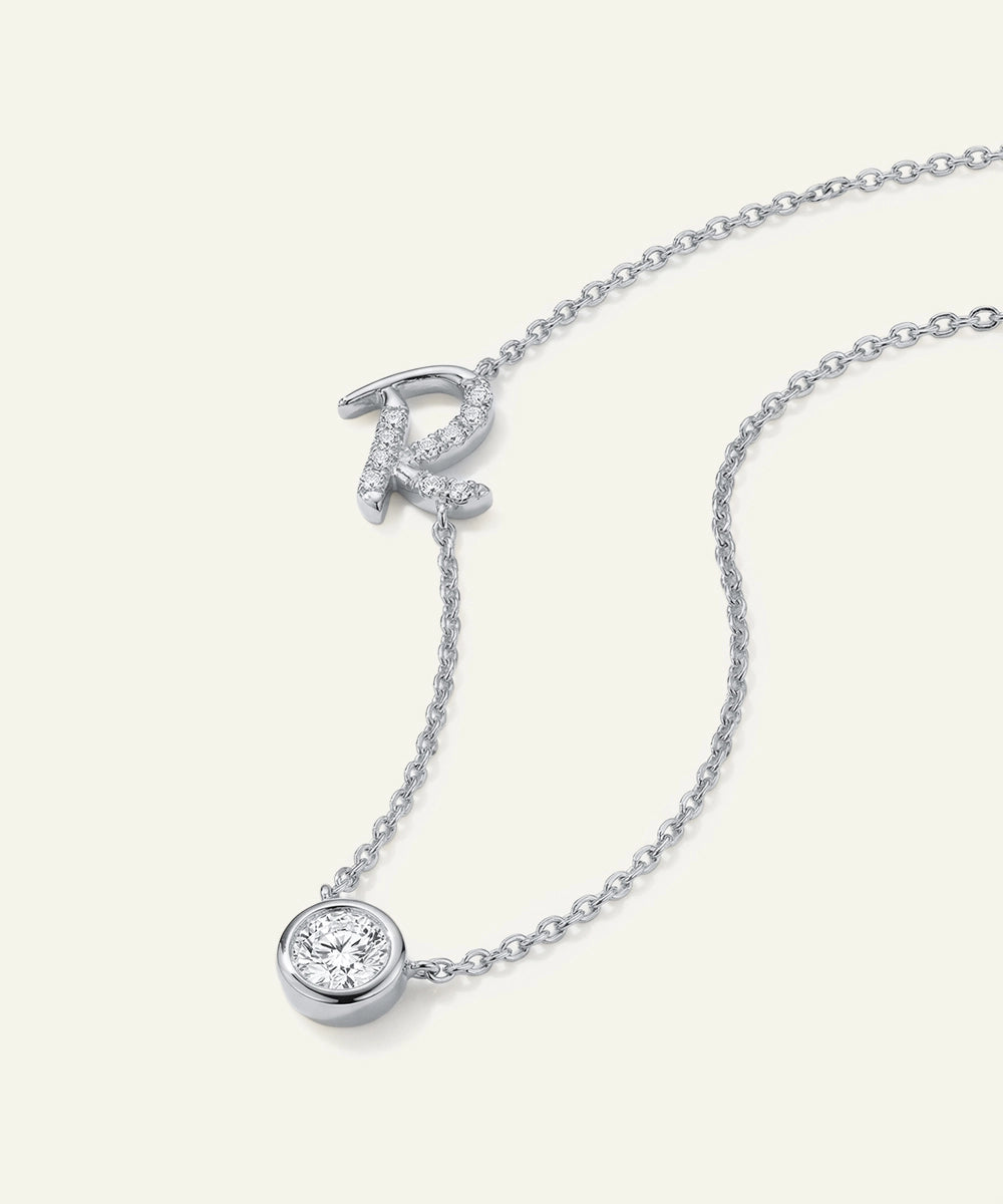 Bella by Ovani® Lab-grown Diamond Letter R Initial Pendant - 0.30 Ct. T.W.