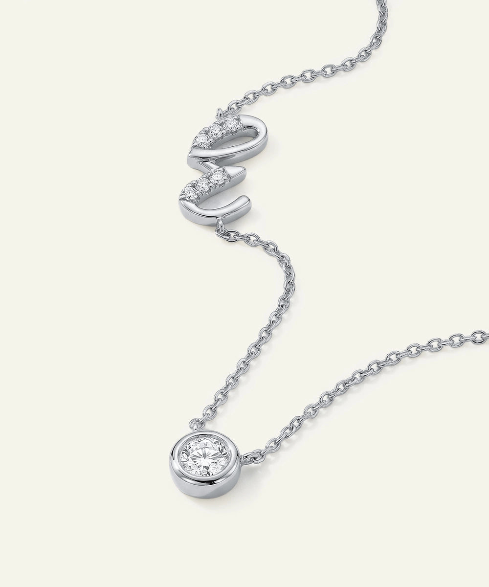Bella by Ovani® Lab-grown Diamond Letter E Initial Pendant - 0.30 Ct. T.W.