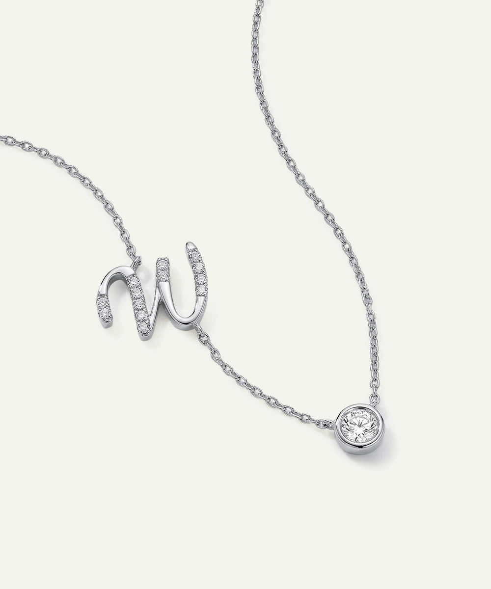 Bella by Ovani® Lab-grown Diamond Letter W Initial Pendant - 0.35 Ct. T.W.