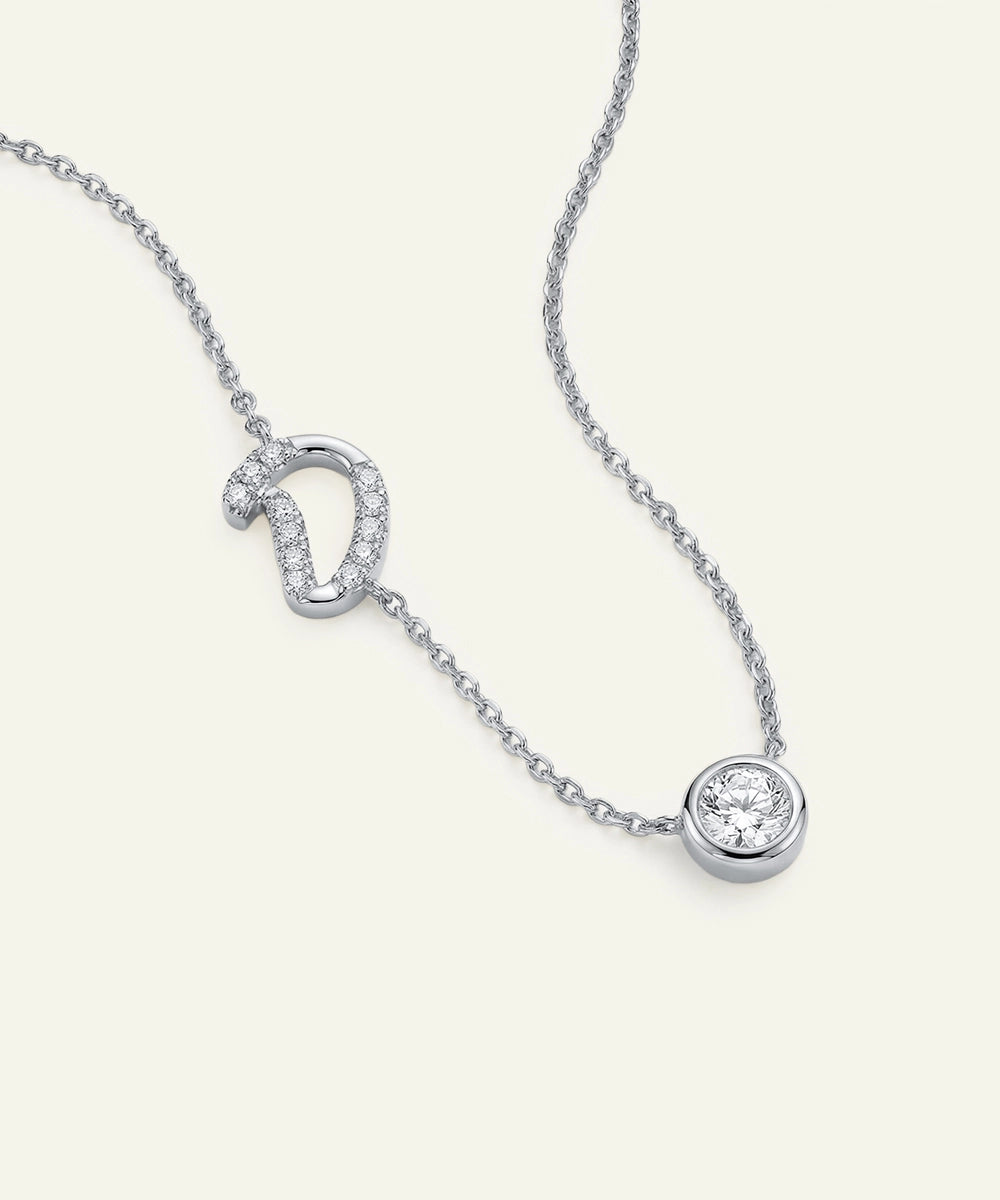 Bella by Ovani® Lab-grown Diamond Letter D Initial Pendant - 0.30 Ct. T.W.