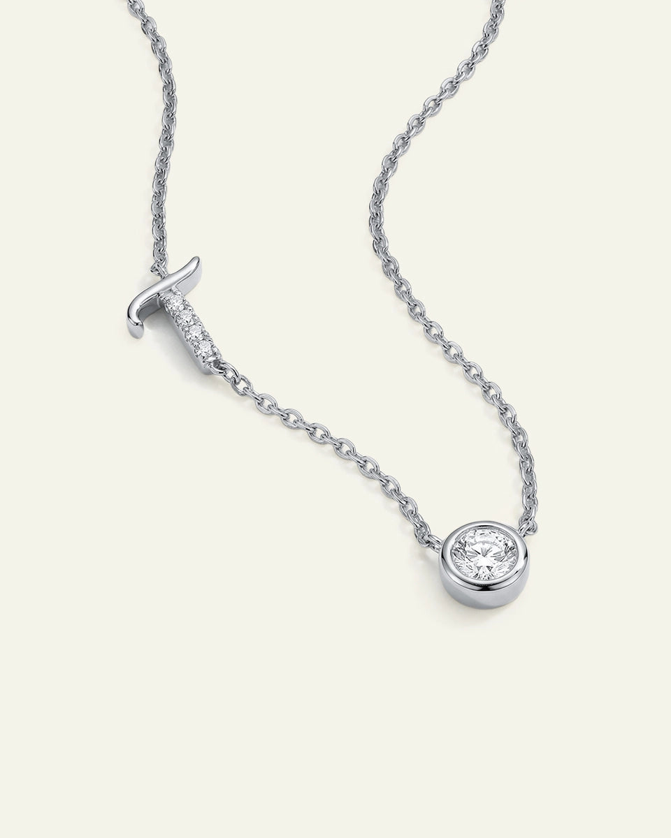 Bella by Ovani® Lab-grown Diamond Letter T Initial Pendant - 0.30 Ct. T.W.