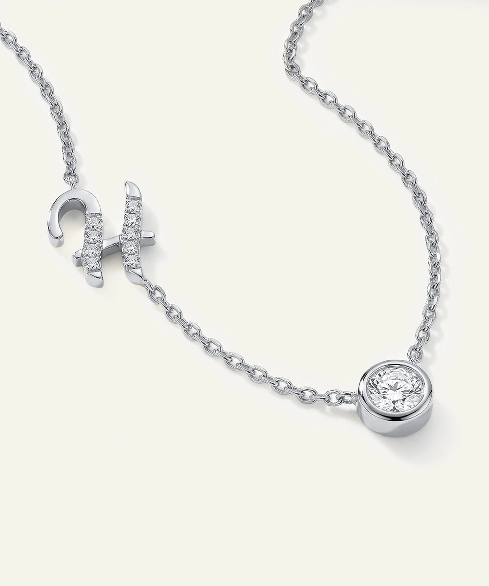 Bella by Ovani® Lab-grown Diamond Letter H Initial Pendant - 0.35 Ct. T.W.