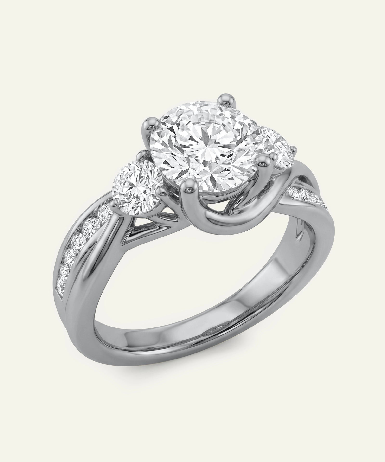 Diamond ring with a white background