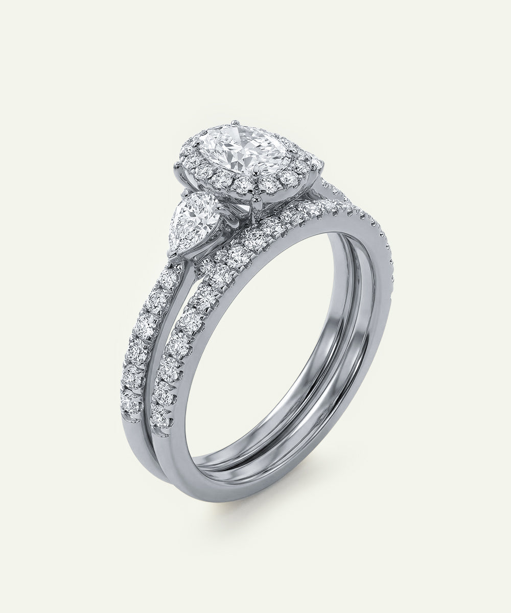 Diamond ring with a white background