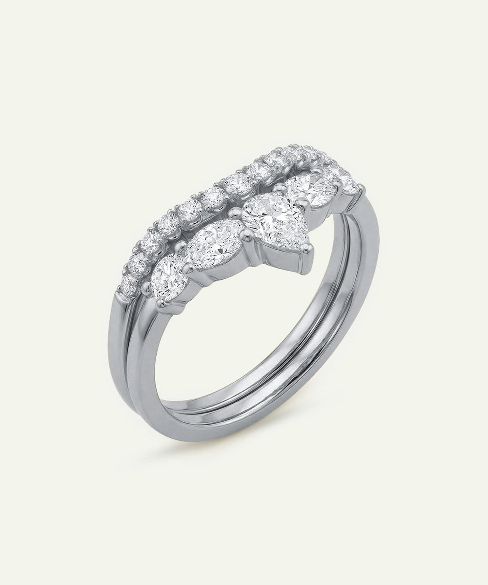 Diamond ring with a white background