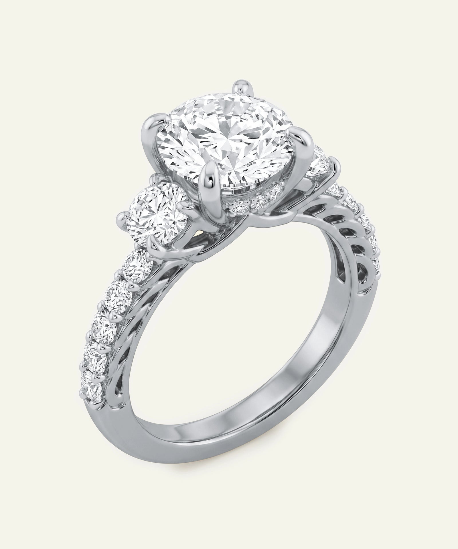 Diamond ring with a white background