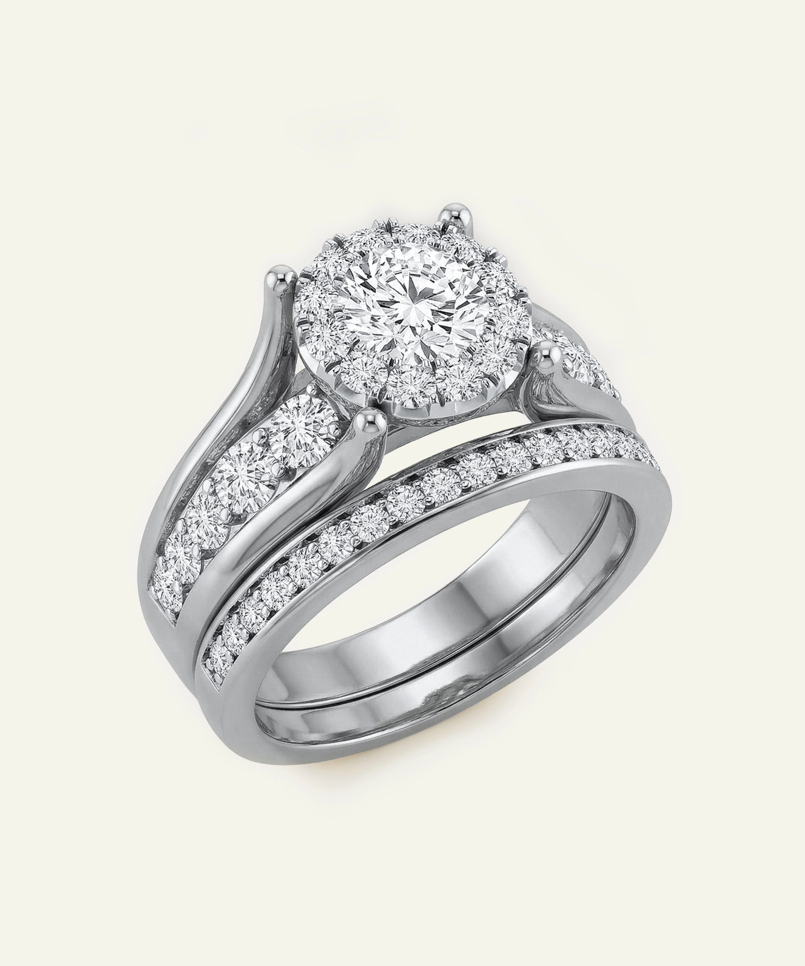 Diamond ring with a white background
