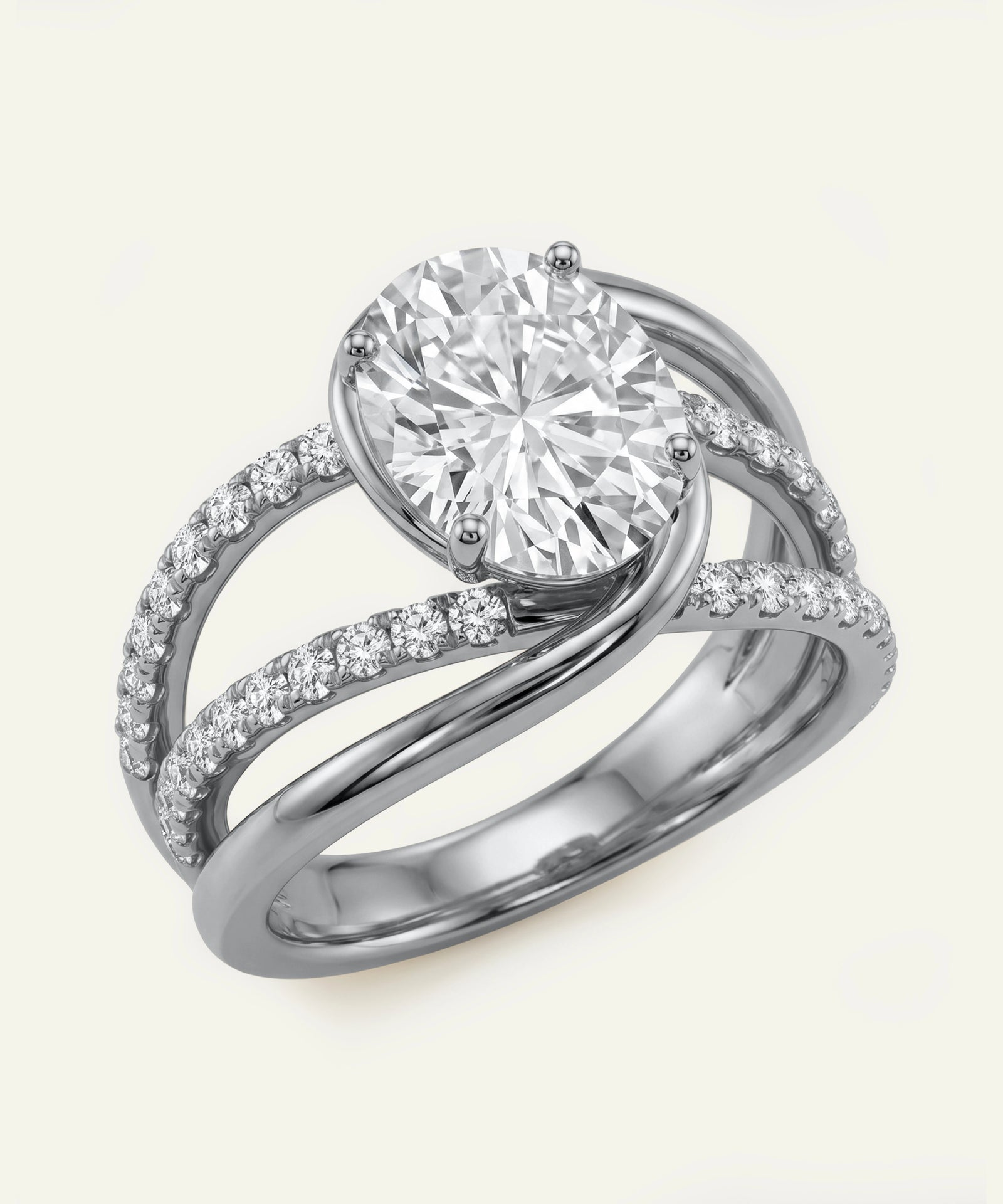 Diamond ring with a white background