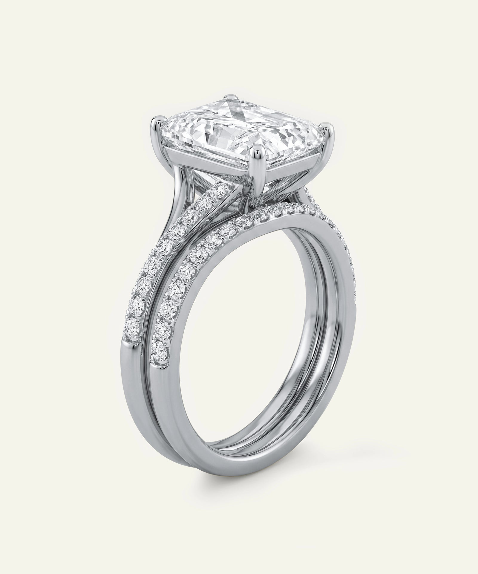 Novello Lab-grown Diamond Radiant Bridal Set - 3.58 Ct. T.W.