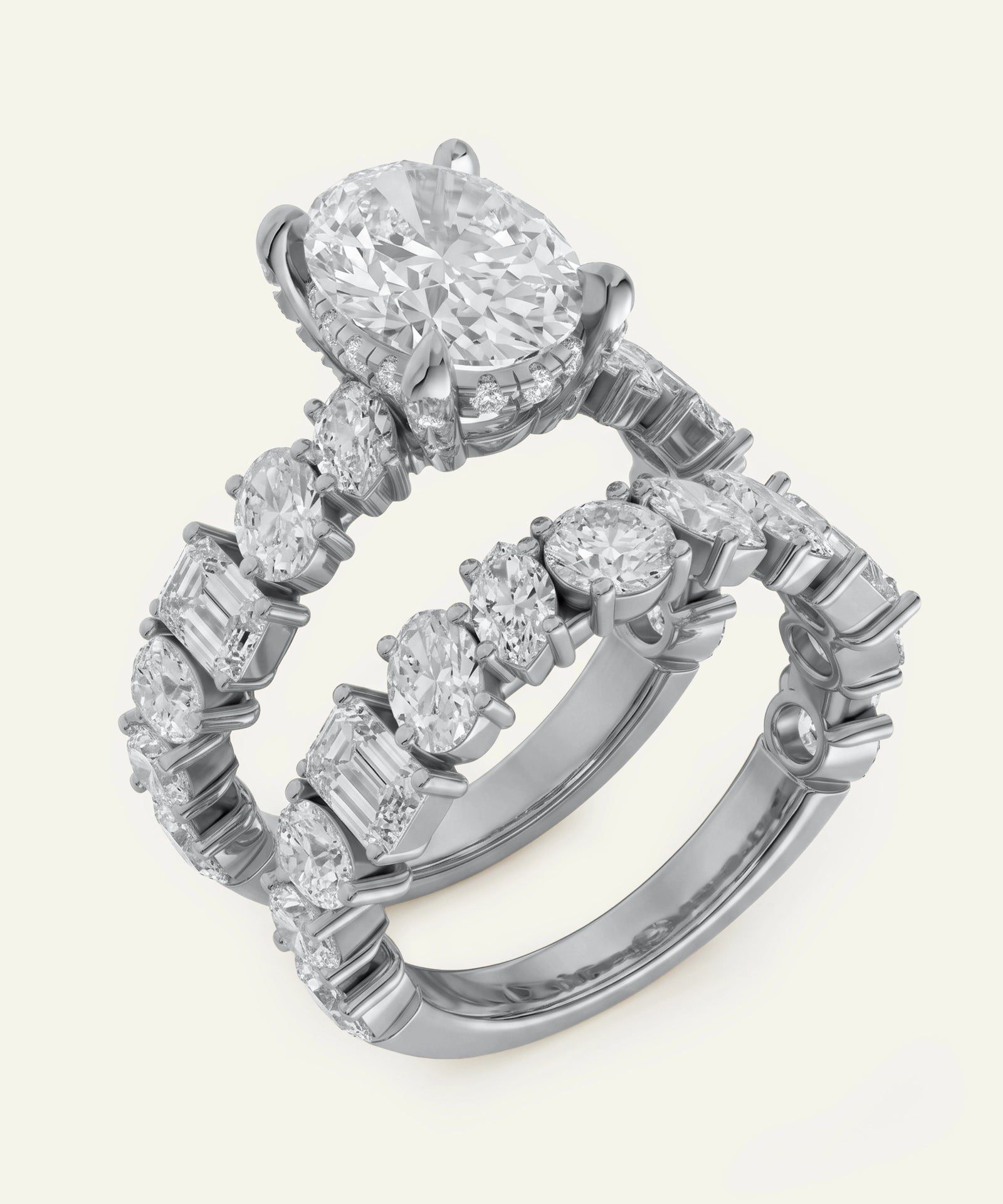 Ovani® Lab-grown Diamond Princess Bridal Set -  7.08 Ct. T.W.