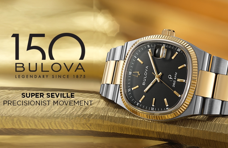 Bulova Super Seville Precisionist two-tone stainless steel and gold watch with black dial