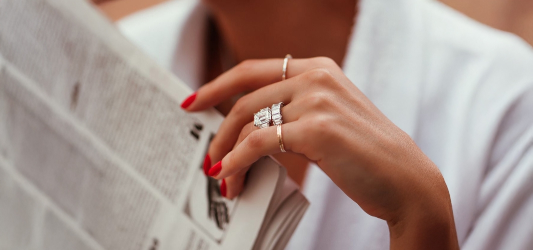 Pear-shaped diamond halo ring, trending engagement rings, shop engagement rings