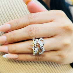 Ovani-collection Cz Cntr Halo Semimount Ring