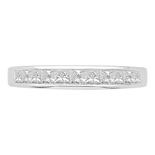 1/2 Ct. T.w. Diamond 11-stone Princess Channel Wedding Band In 14Kt White Gold