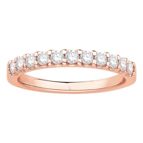 1/2 Ct. T.w. Diamond Round 11-stone Prong Set Wedding Band