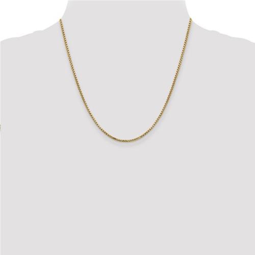 16 inch Solid Box Chain Necklace In 14Kt Yellow Gold