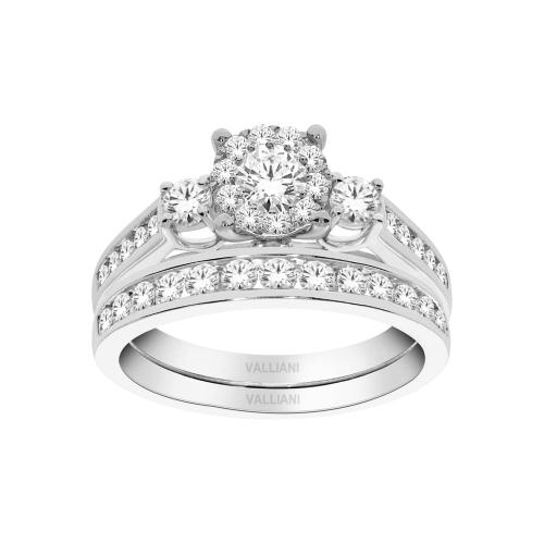 Diani® 3-stone Halo Bridal Ring Set - 1 Ct. T.w.