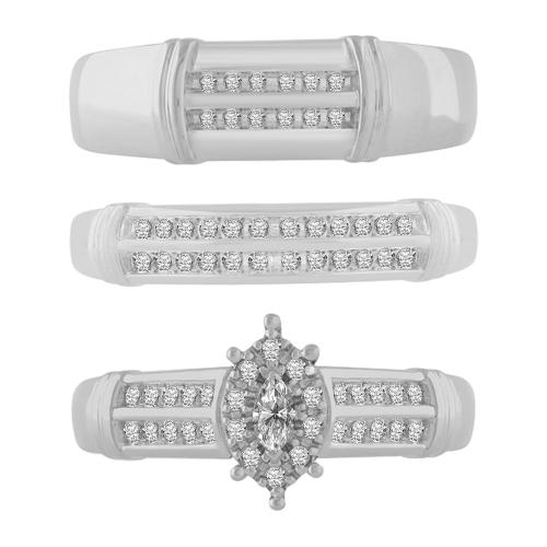 0.4 Ct. T.w. Diamond Trio Bridal Ring Set