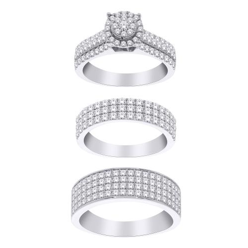 2.65 Ct. T.w. Diamond Trio Bridal Ring Set