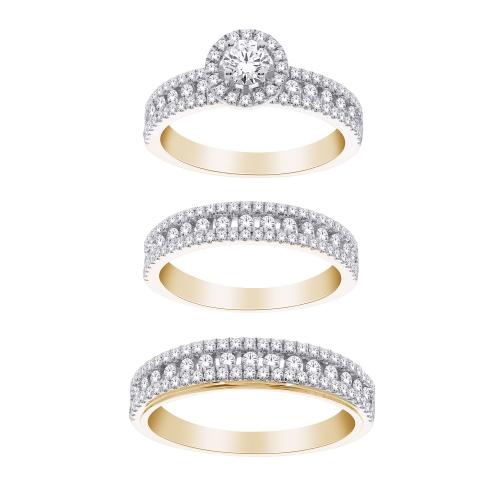2 Ct. T.w. Diamond Trio Bridal Ring Set