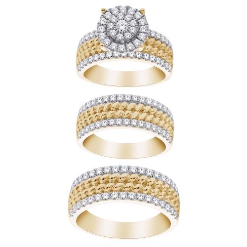 2.00 Ct. T.w. Diamond Trio Set