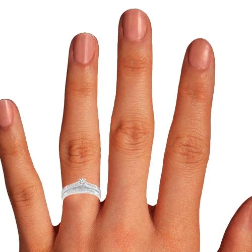 Diani® Solitaire Bridal Ring Set - 1 Ct. T.w. in 14K White Gold