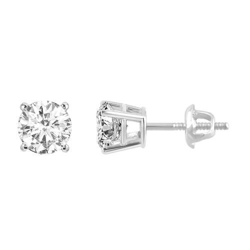 Ultimate Value® Round Solitaire Diamond Screw Studs - 0.50 Ct. T.w. in 14K White Gold
