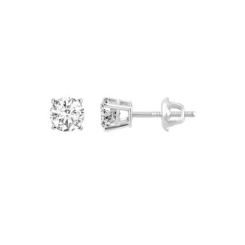 Ultimate Value® Round Solitaire Diamond Screw Studs - 0.25 Ct. T.w. in 14K White Gold