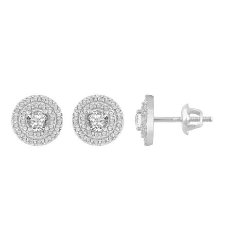 Novello Lab-grown Diamonds Double Halo Studs - 1.50 Ct. T.w.