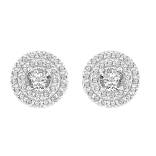 Novello Lab-grown Diamonds Double Halo Studs - 1.50 Ct. T.w.