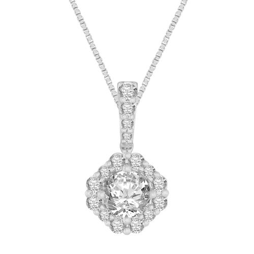 Novello Lab-grown Diamonds Halo Pendant - 1.25 Ct. T.w.