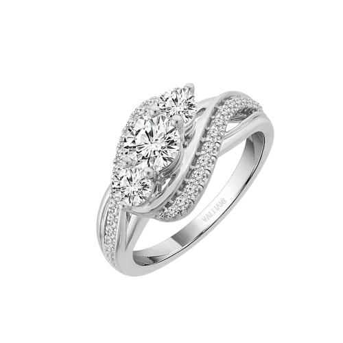 Diani® 3-stone Engagement Ring - 1 Ct. T.w. in 14K White Gold
