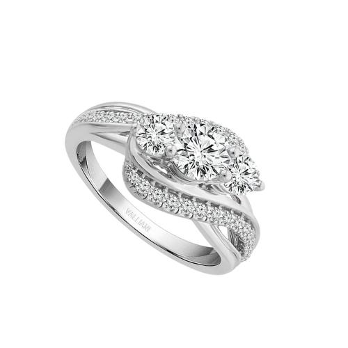 Diani® 3-stone Engagement Ring - 1 Ct. T.w. in 14K White Gold
